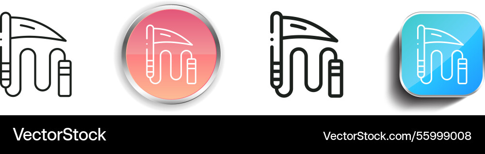 Kusarigama icon thin linear regular and button Kusarigama icon thin linear regular and button vector image