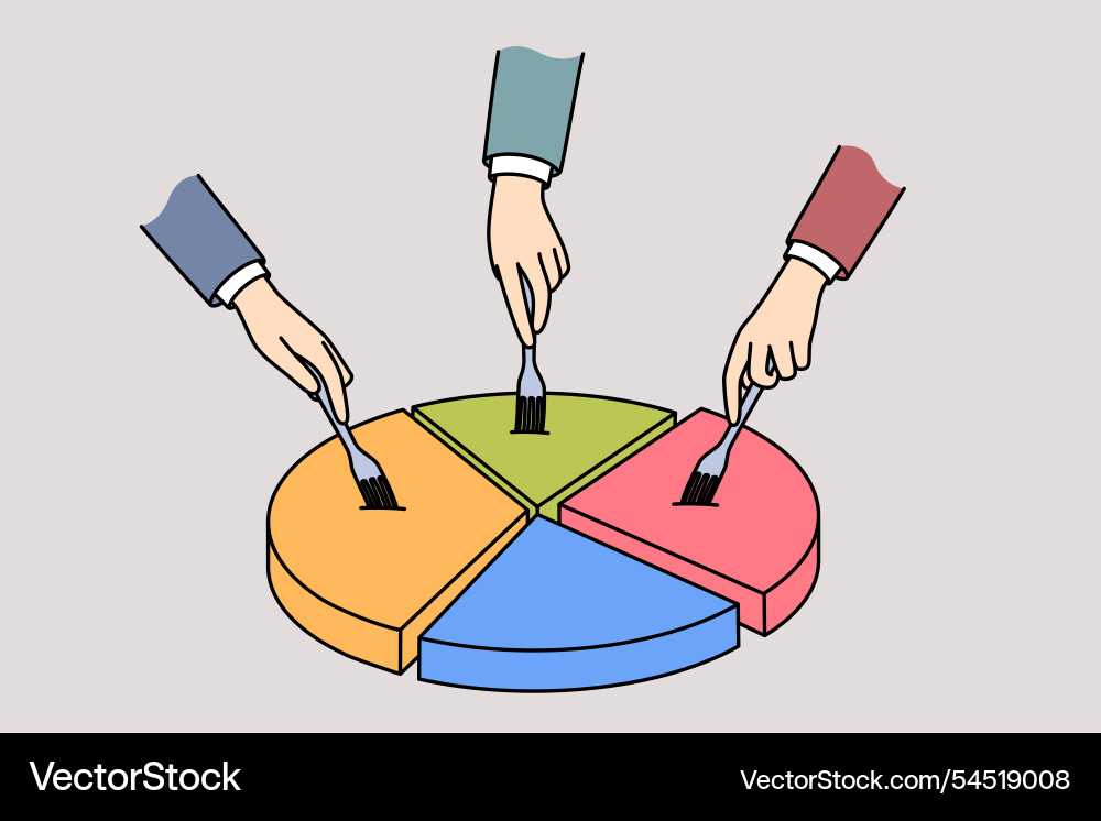 Market segmentation and distribution of parts Market segmentation and distribution of parts Vector Image