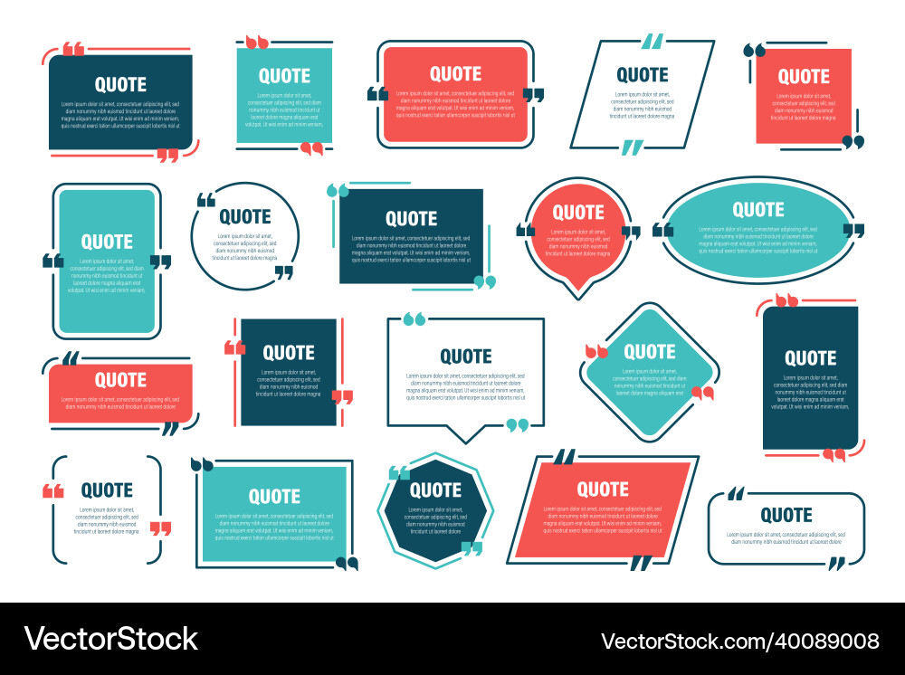 Set of various colorful isolated quote frames Set of various colorful isolated quote frames vector image