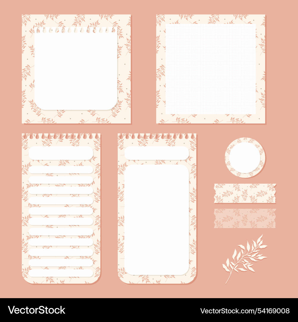 To do list notebook page stickers tape set Vector Image