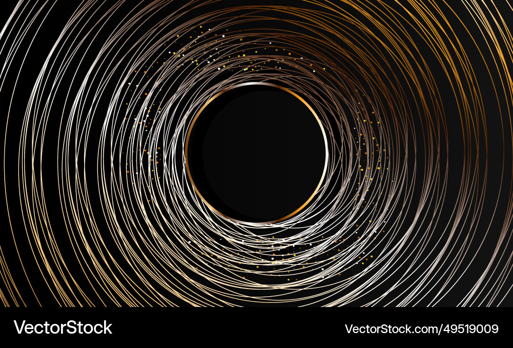 Abstract circles lines wavy in round frame Vector Image