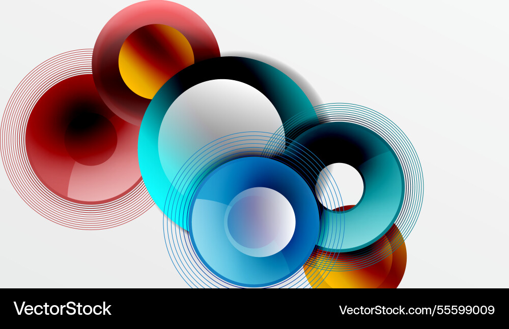 Abstract composition of overlapping circles Vector Image