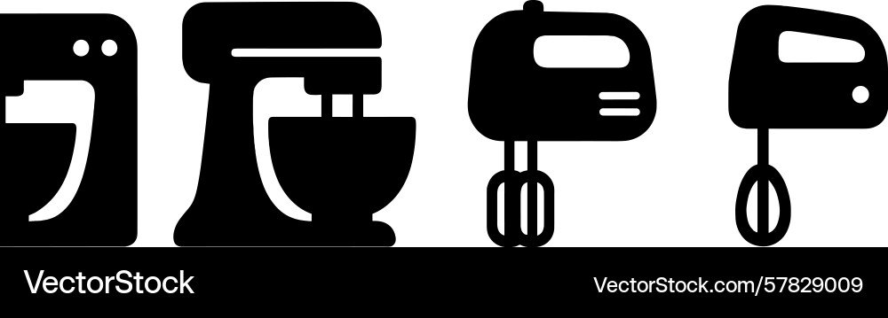 Collection of black web icons representing various Vector Image