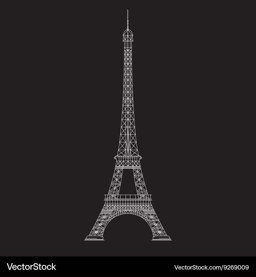 Eiffel Tower Line Icon vector image