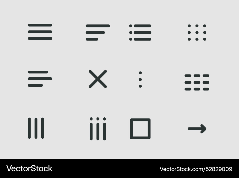 Hamburger interface menu simple line minimal ui Hamburger interface menu simple line minimal ui vector image