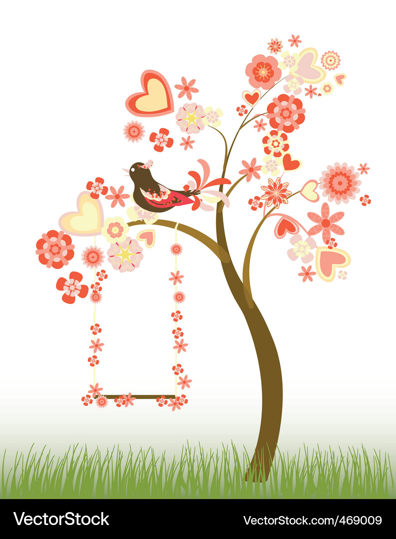 Hearty Floral Tree Vector Image