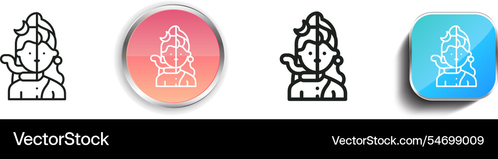 Hindu icon thin linear regular and button style vector image