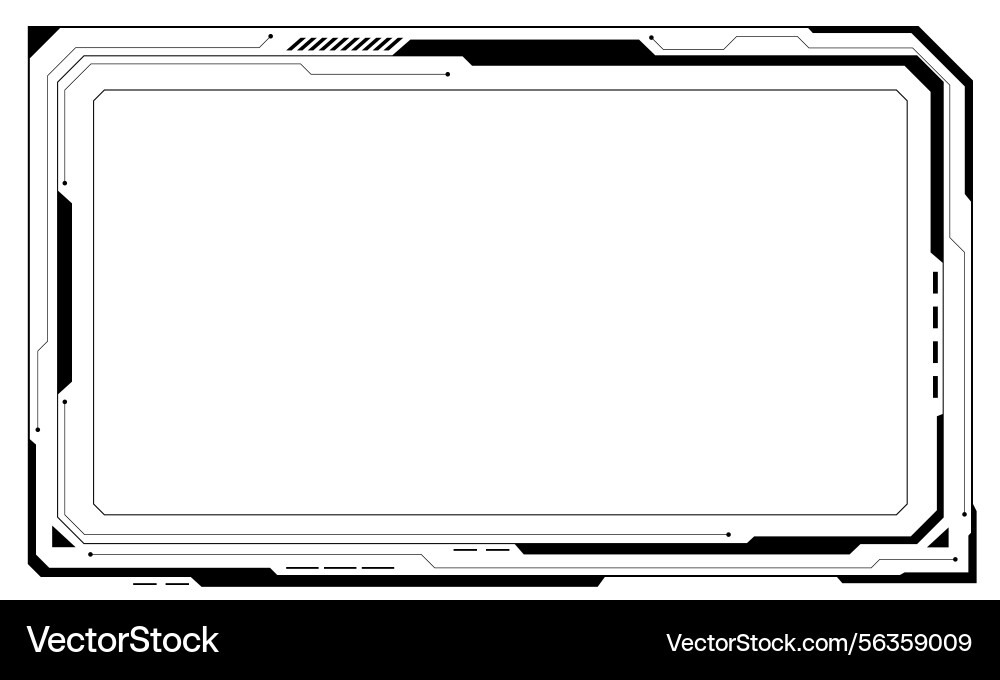 Hud frames black user interface elements design Hud frames black user interface elements design vector image