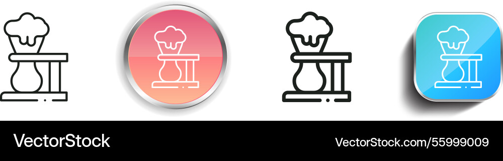Kwak icon thin linear regular and button style Kwak icon thin linear regular and button style vector image