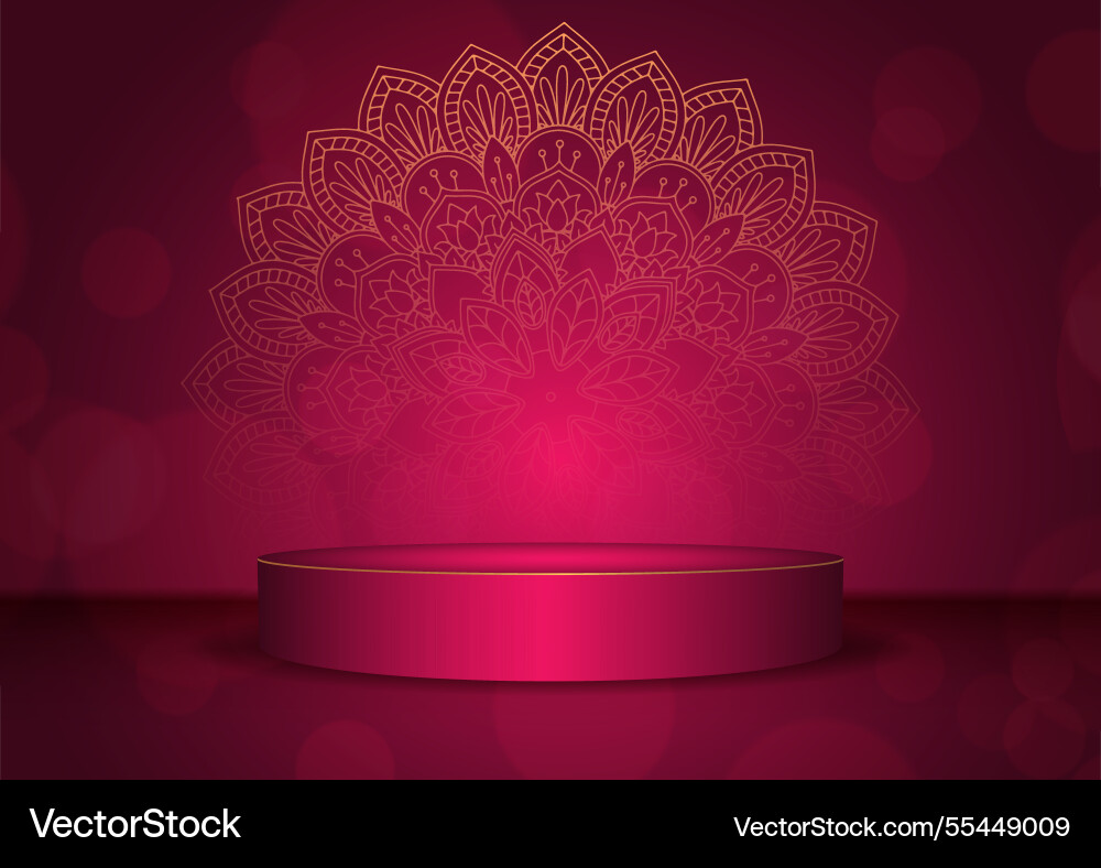 Luxury display background with mandala and empty vector image