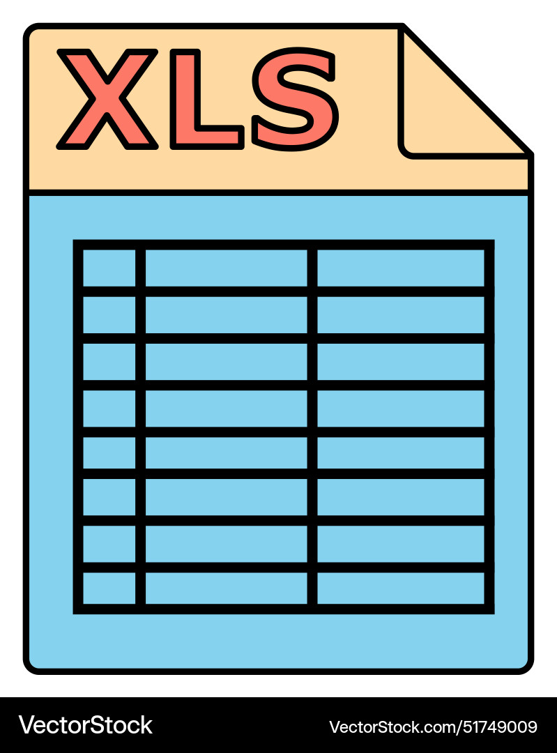 Xls Dateisymbol Tabellenkalkulation Symbol Excel Dokument vektorbild