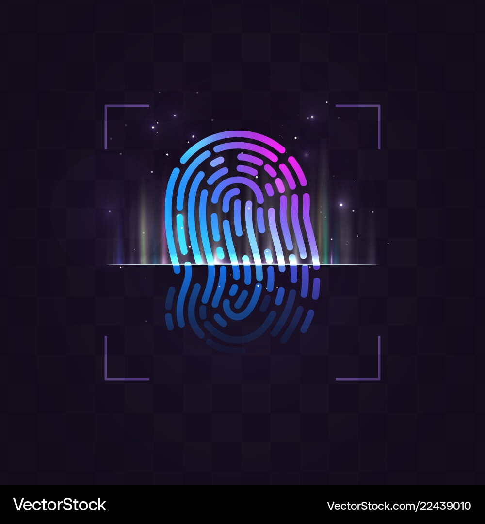 Abstract fingerprint recognition system Abstract fingerprint recognition system vector image