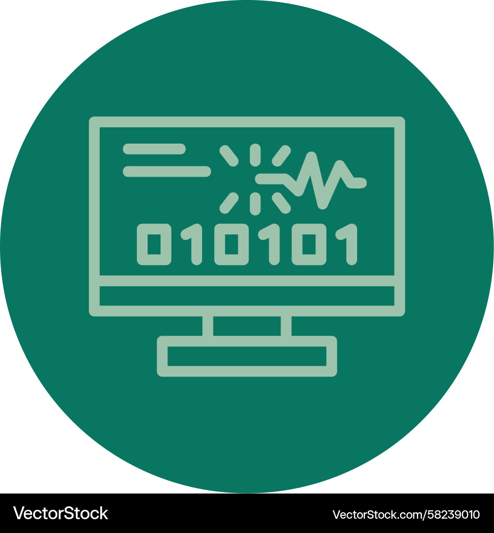 Digital Spark Line - Multi Color Data Icon Vector Image