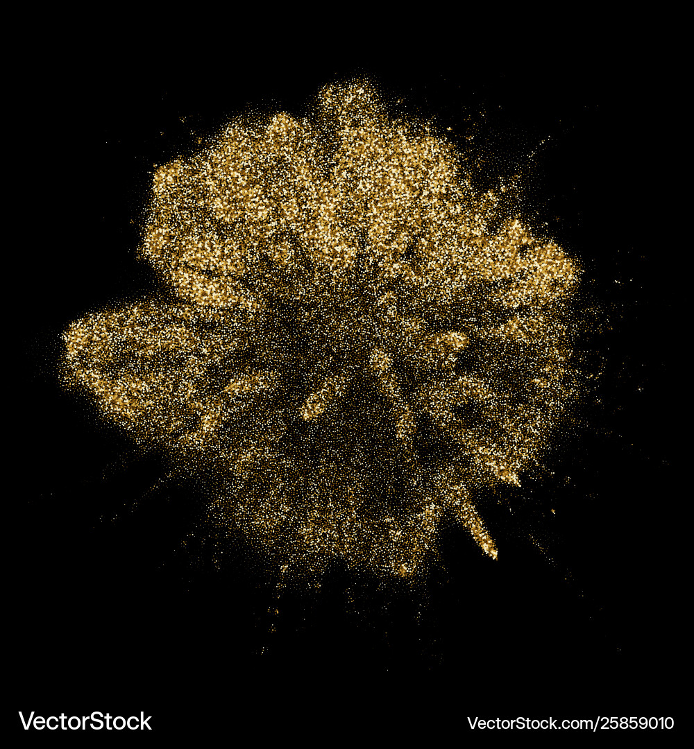 Golden glitter particles explosion blast Vector Image