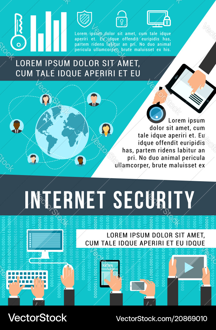 Internet security banner of data protection design Internet security banner of data protection design vector image