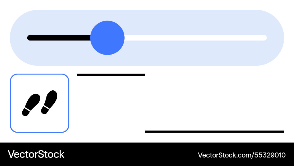 Progress bar with circular slider and footprints vector image