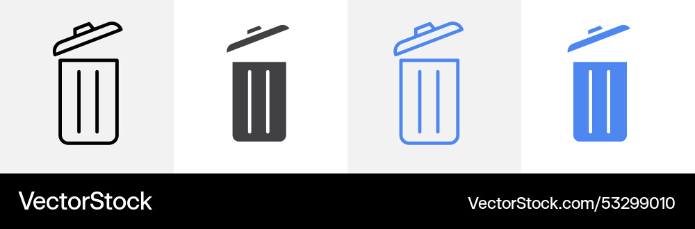 Trash can icon set use for web ui or app Trash can icon set use for web ui or app vector image
