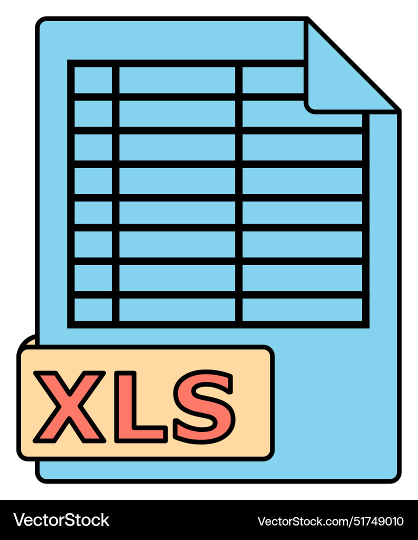 Xls file icon spreadsheet document symbol vector image