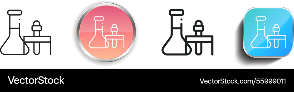 Lab icon thin linear regular and button style Vector Image