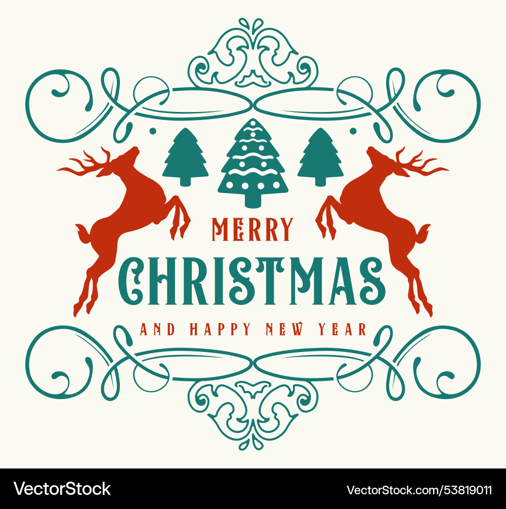 Merry christmas colorful vintage flyer Merry christmas colorful vintage flyer vector image