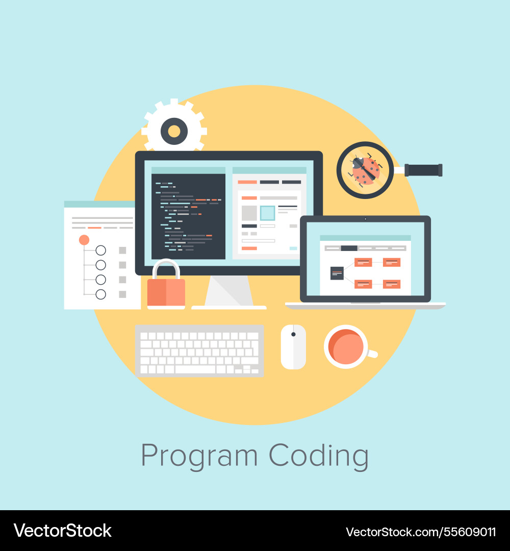 Program coding concept Program coding concept vector image