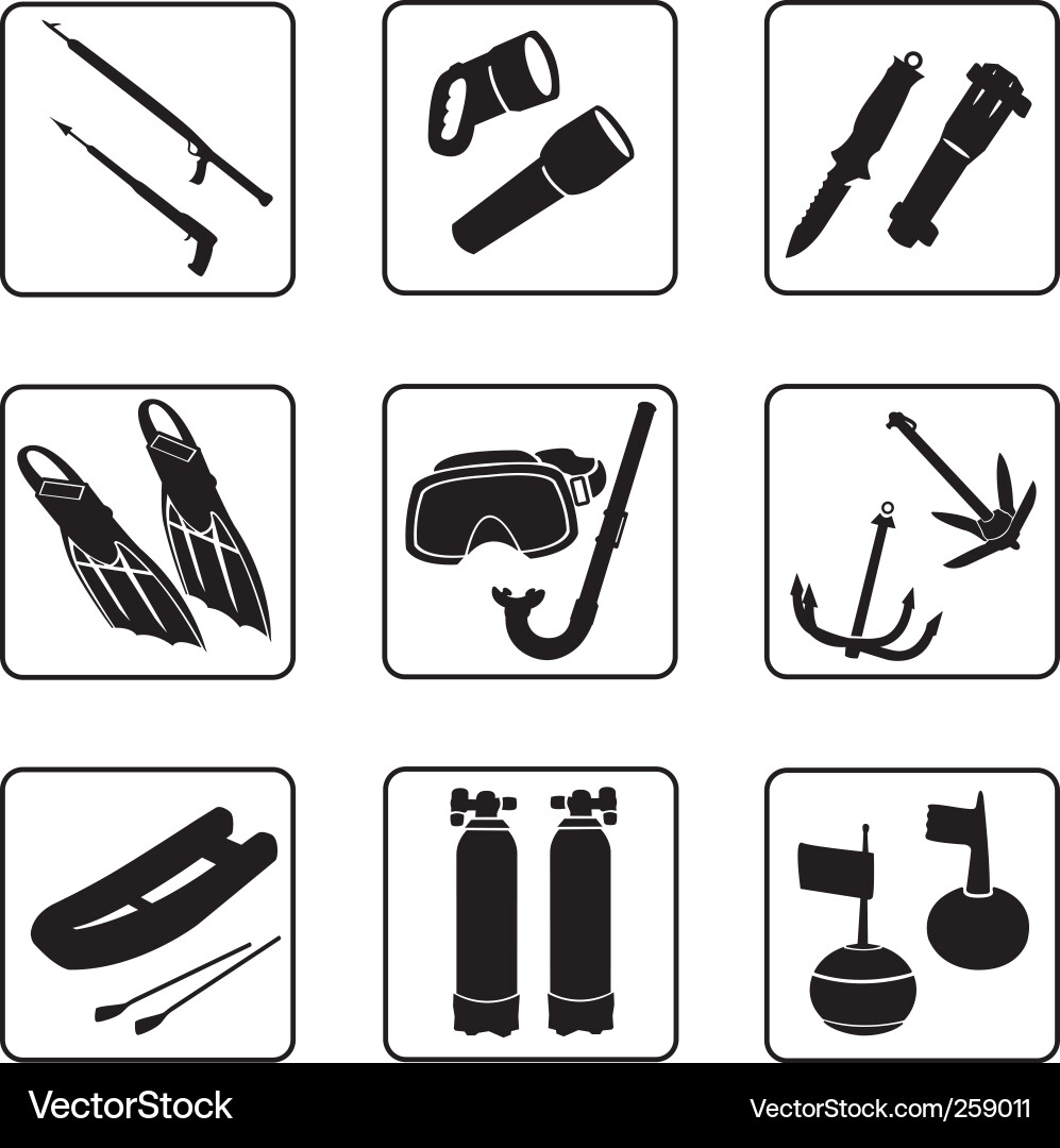 Scuba Diving Silhouettes Vector Image