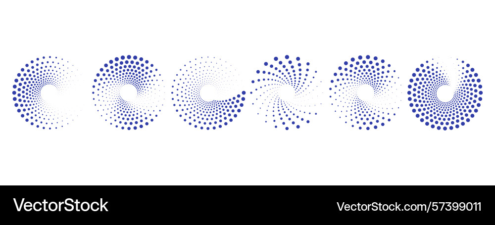 Set of pop art circles shapes dots pattern Vector Image