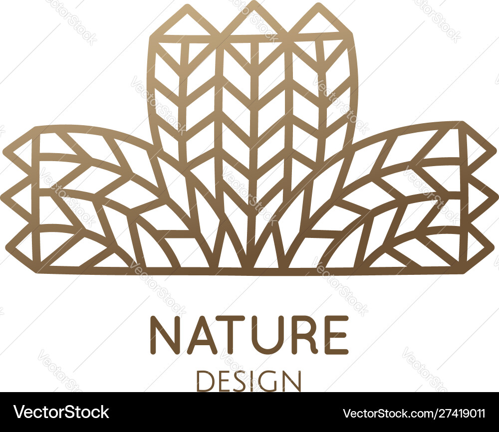 Wheat pattern logo linear abstract icon Wheat pattern logo linear abstract icon vector image
