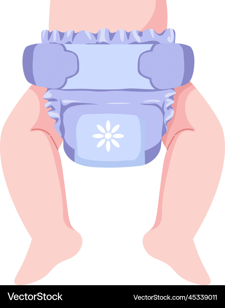 Windel getragen von Kind neugeborene Babyhygiene Windel getragen von Kind neugeborene Babyhygiene vektorbild