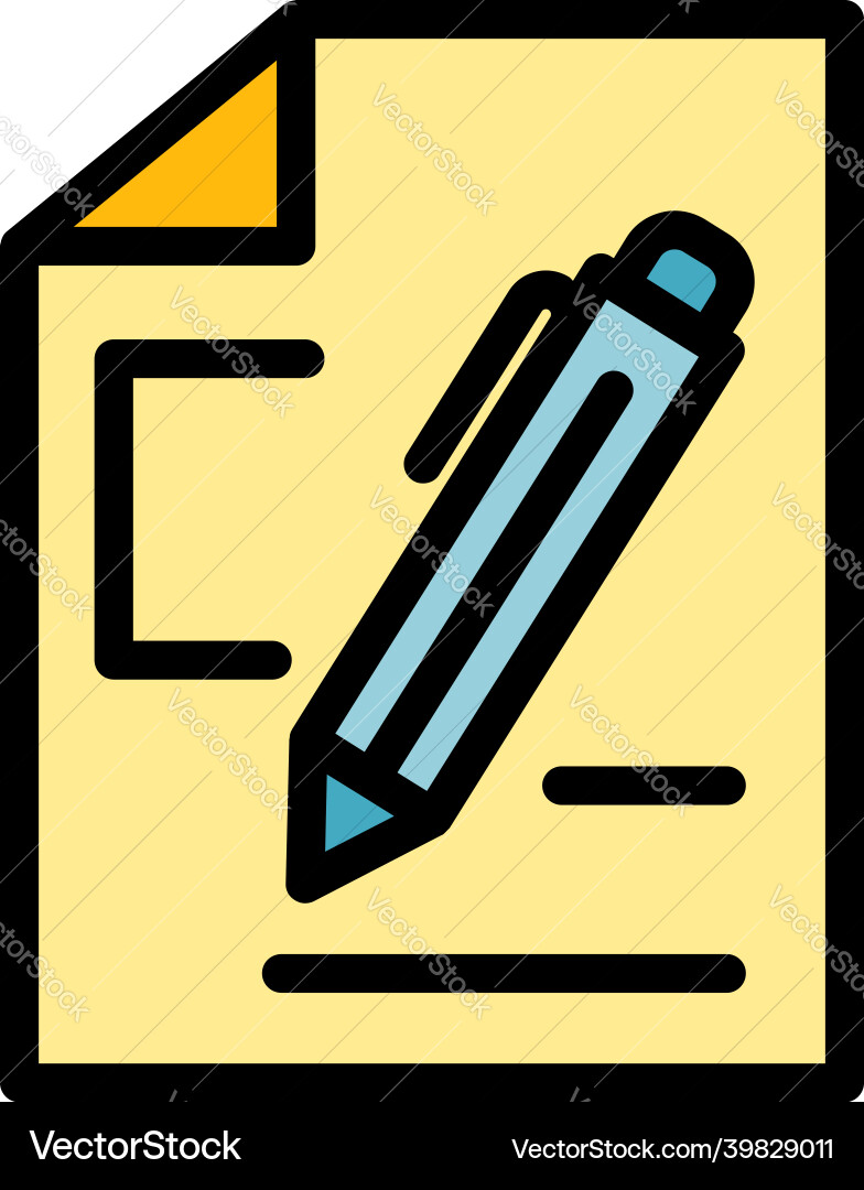 Writing interface icon color outline vector image
