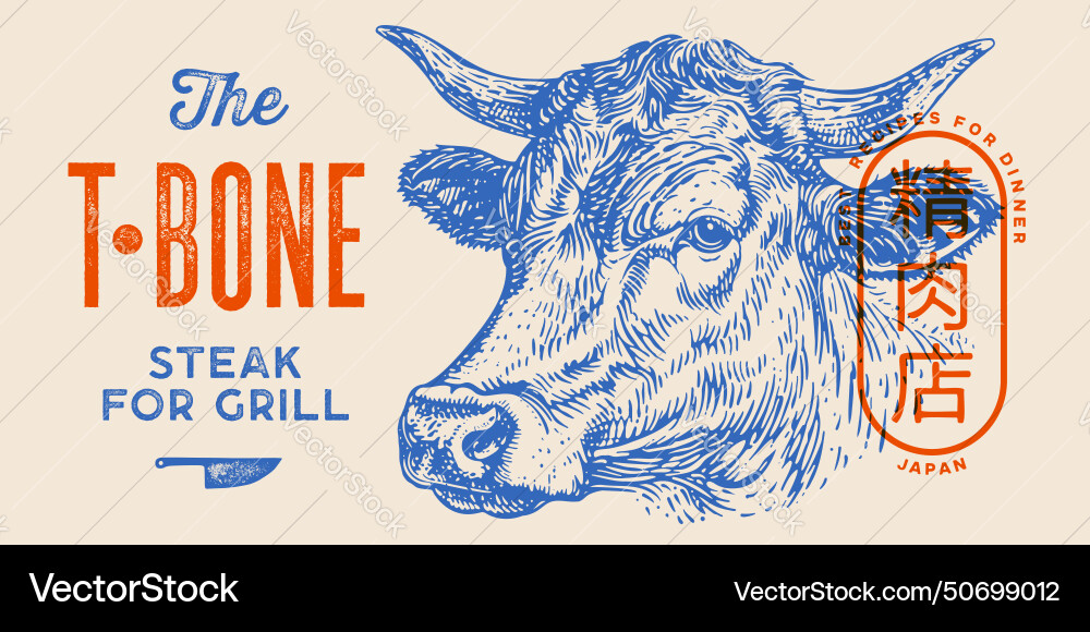 Cow bull beef head meat tag label Cow bull beef head meat tag label vector image