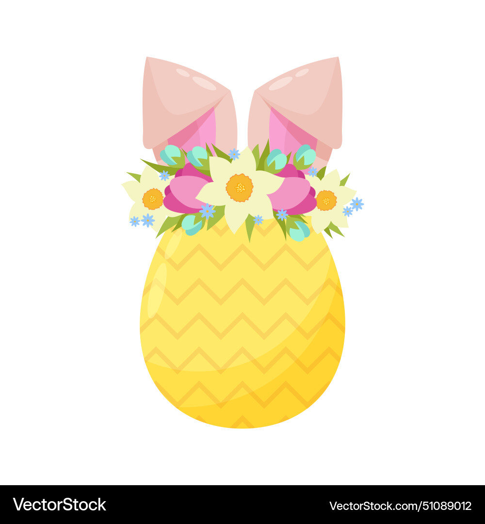 Decorative easter egg with bunny ears Royalty Free Vector
