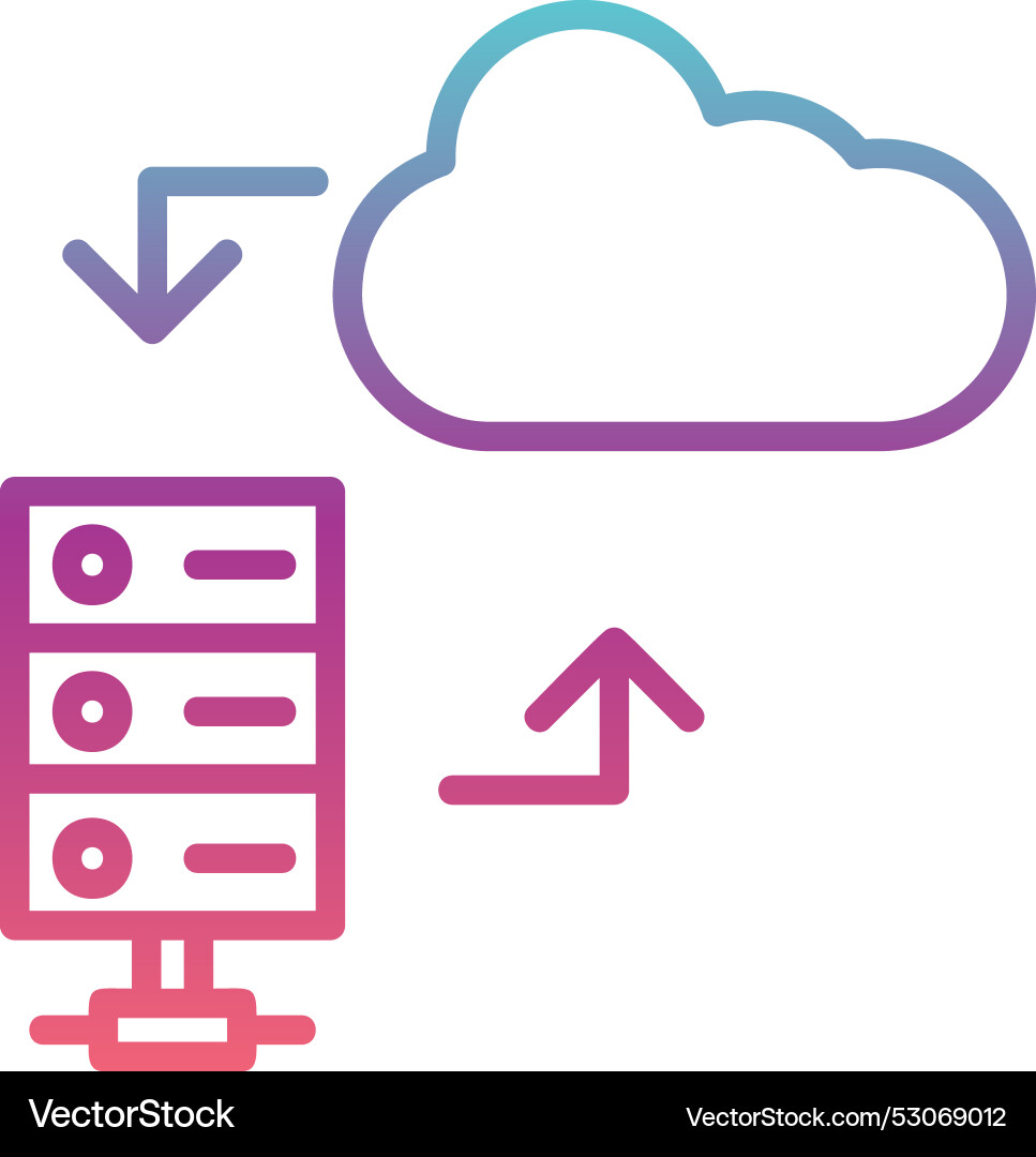 Hosting line gradient design vector image