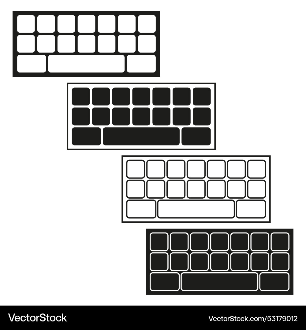 Minimalistic keyboard layout black key Vector Image