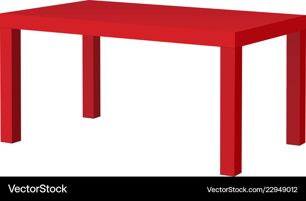 Red Rectangular Table vector image
