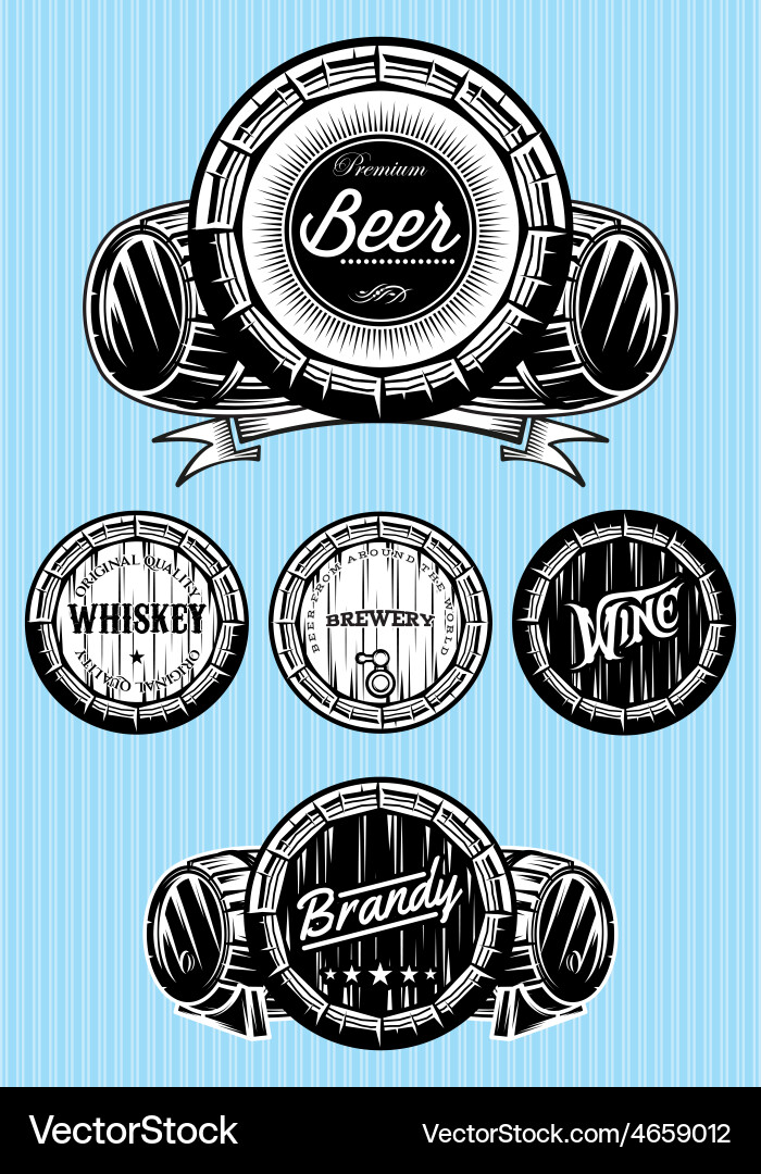 Set patterns for monochromatic emblems Vector Image