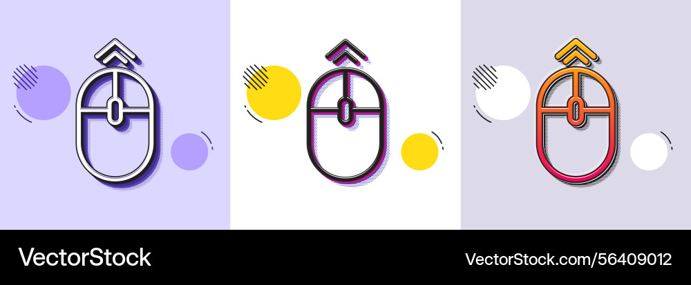 Swipe up mouse line icon scrolling arrow sign vector image