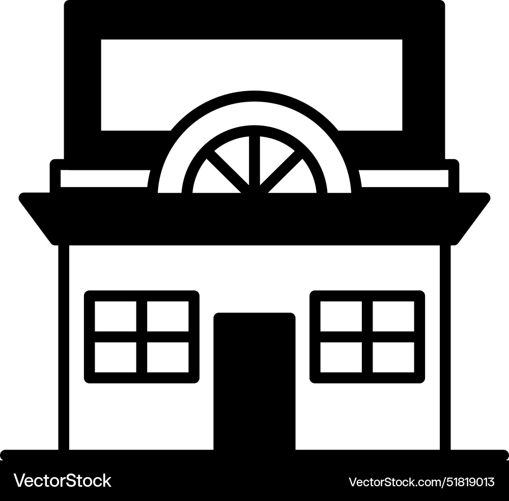 A large building with archway and many A large building with archway and many Vector Image