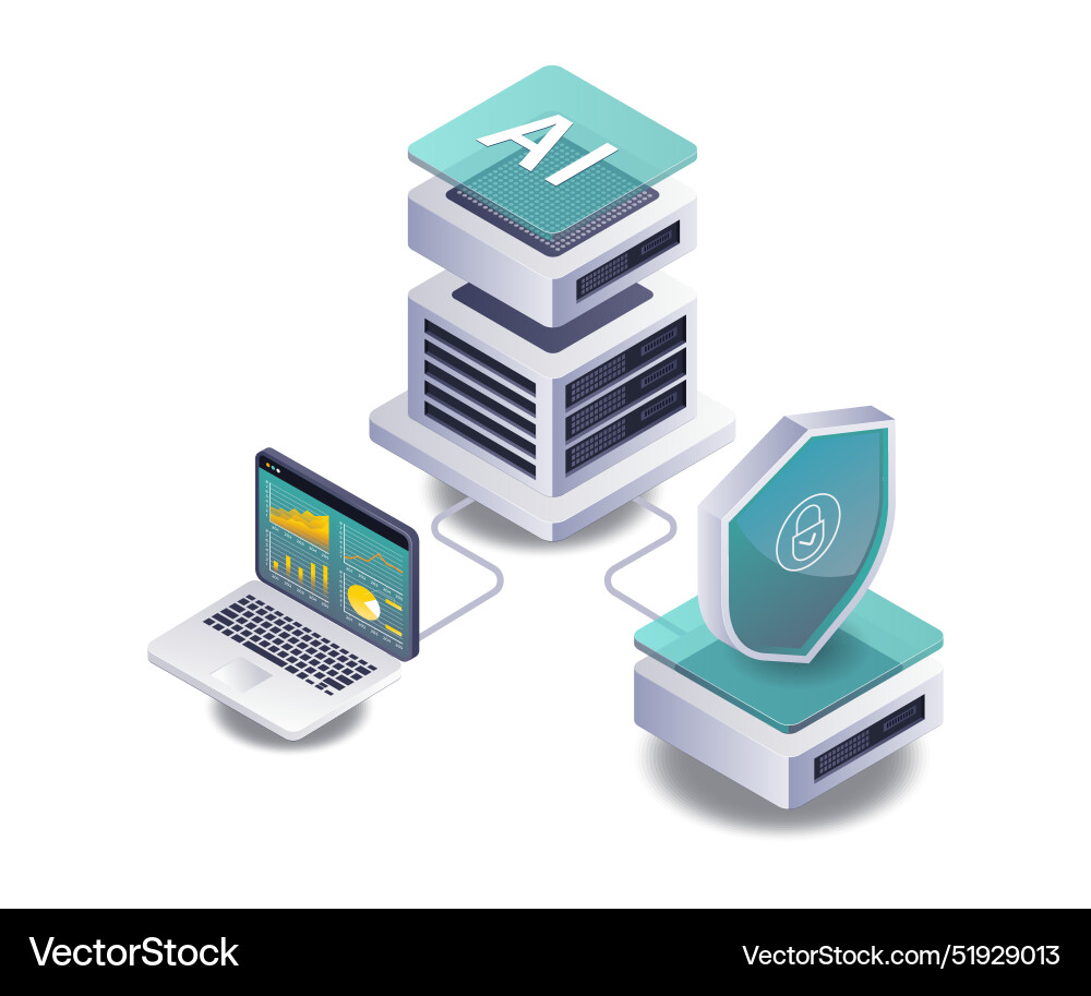 AI Data Analysis for Server Technology vector image