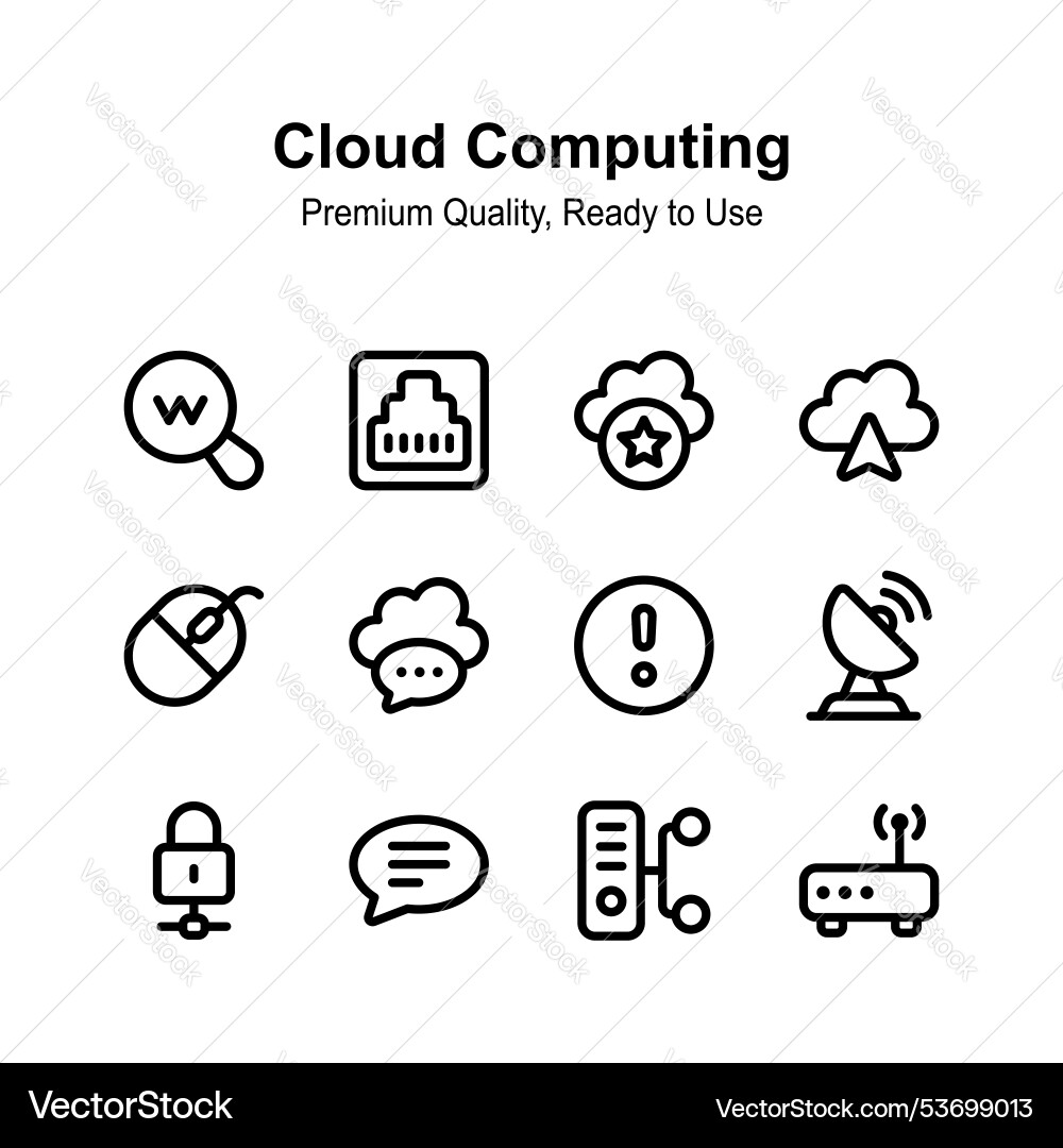 Creatively crafted cloud computing icons Vector Image
