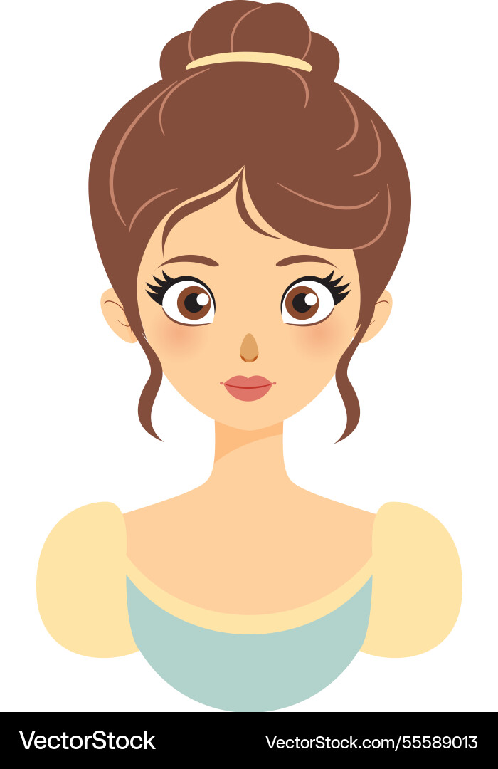 Eine schöne Prinzessin mit klassischer Frisur Eine schöne Prinzessin mit klassischer Frisur vektorbild