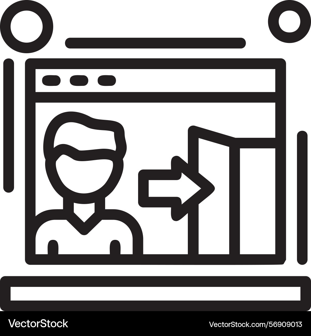 Exit rate linear style icon design vector image
