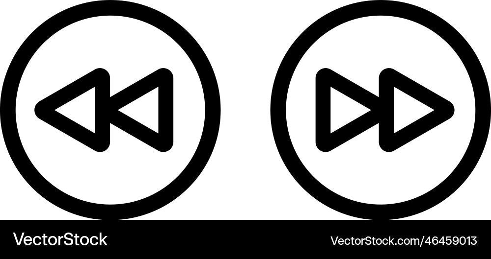 Fast forward rewind button icons Fast forward rewind button icons vector image