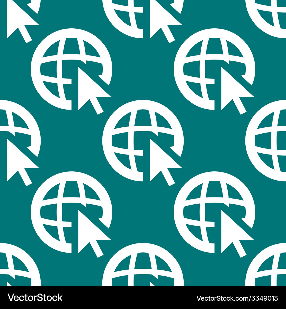 Globe web icon flat design seamless pattern Vector Image
