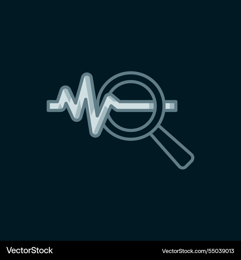 Line magnifying glass and data analysis icon Line magnifying glass and data analysis icon vector image
