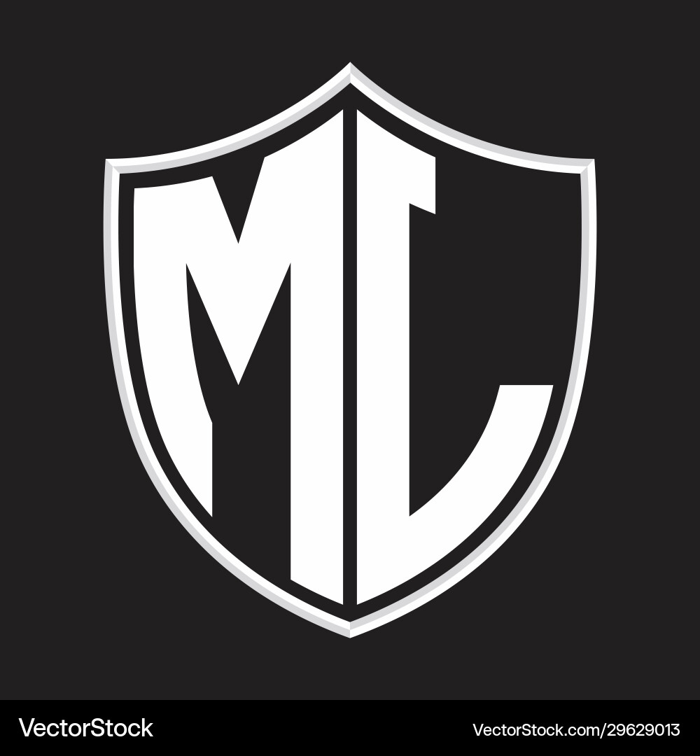 Monogram Logo - ML Initial Shield Vector Image