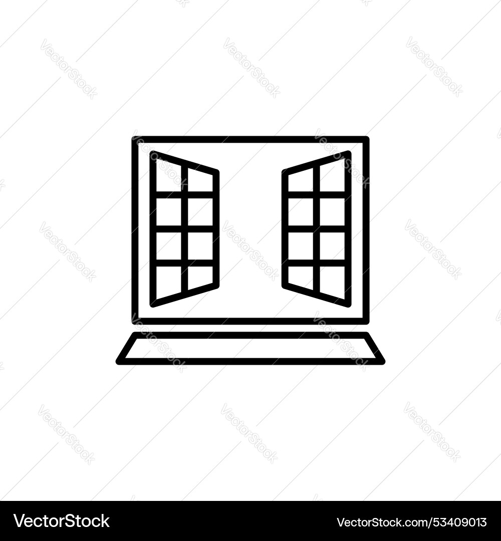 Open window icon isolated on white background Vector Image