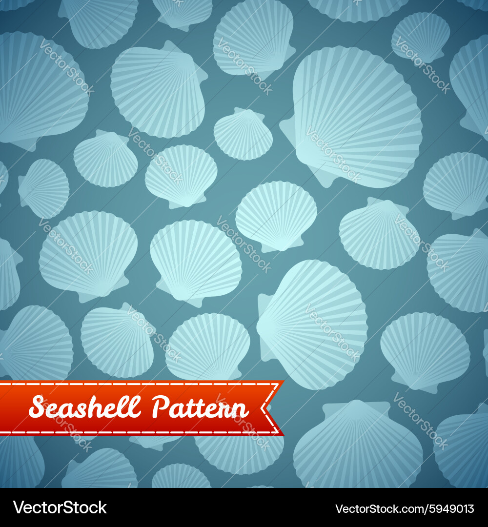 Seashell seamless pattern Vector Image