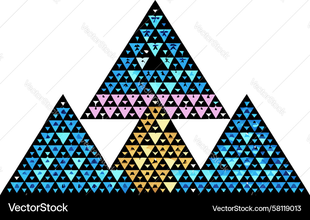 Sierpinski Triangle Fractal Gradient Vector Image