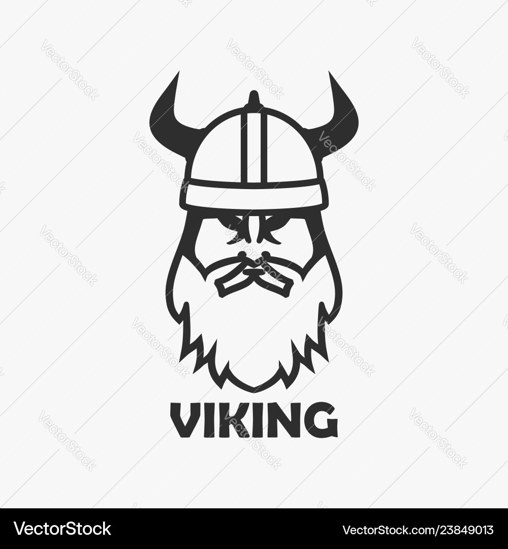 Viking head in helmet Viking head in helmet vector image